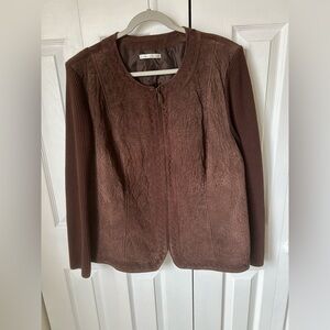 Peter Nygard Vintage Brown Leather Textured Women's Jacket